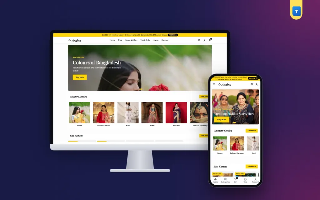 Angina – Saree WordPress Theme for Women Ethnic Wear Shops