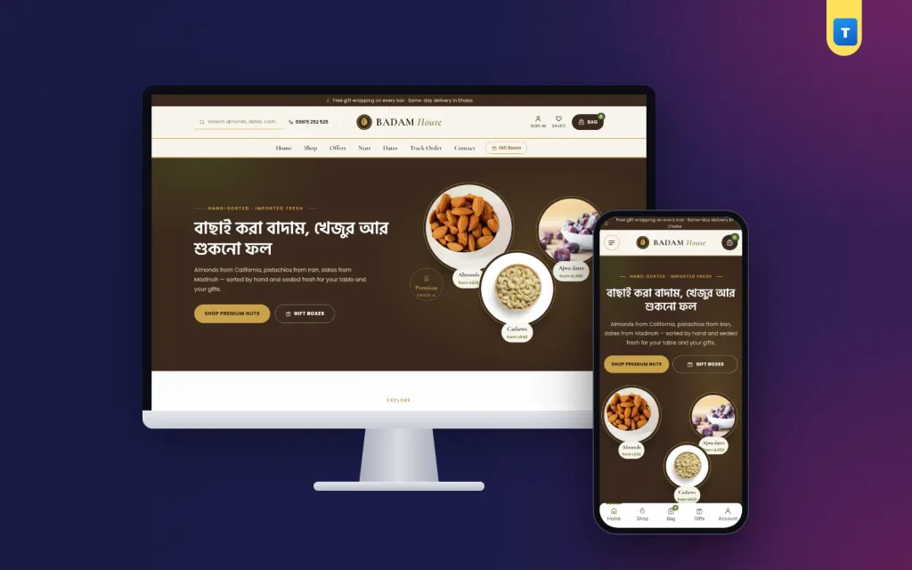 Dry Fruits Website Design: Ideas for Nut, Dates and Gift Shops