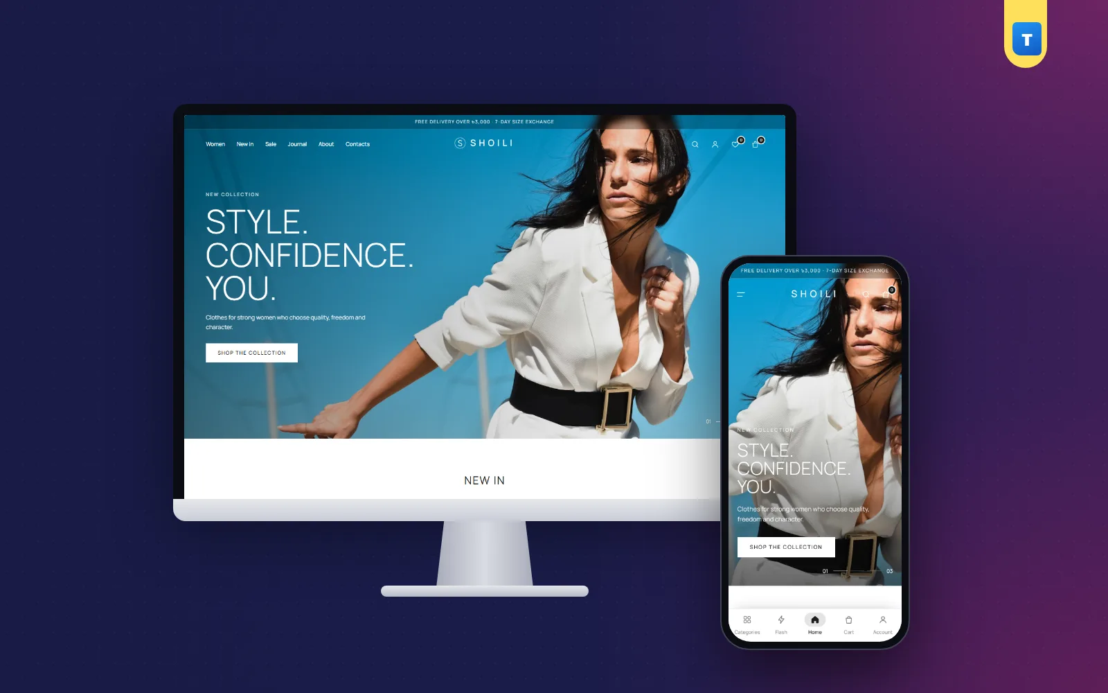 Clothing store web design example: Shoili fashion shop