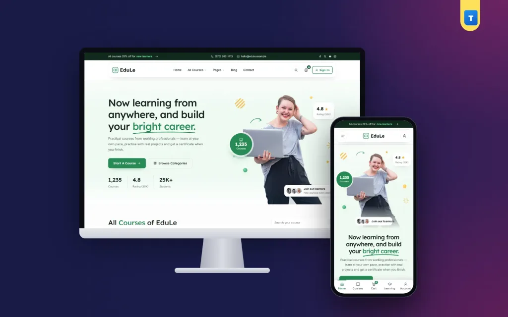 EduLe – Online Learning WordPress Theme with Built-in LMS