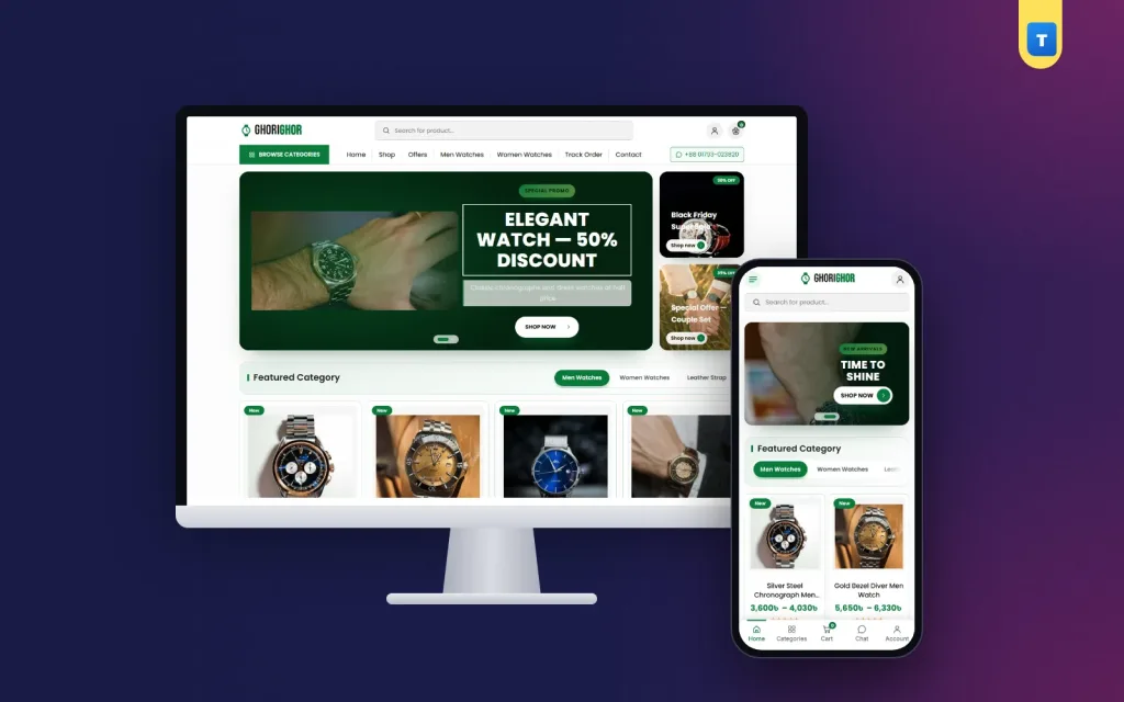 Ghorighor – Watches WordPress Theme for Online Watch Shops