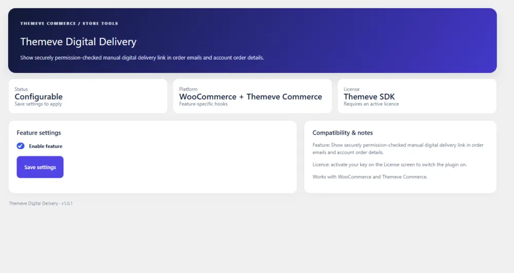 How does digital delivery work – Digital Delivery settings screen