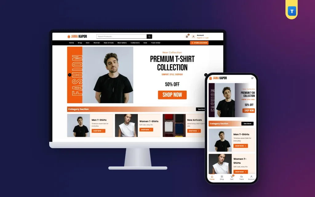 Jamakapor – T Shirt Store WordPress Theme for Clothing Brands
