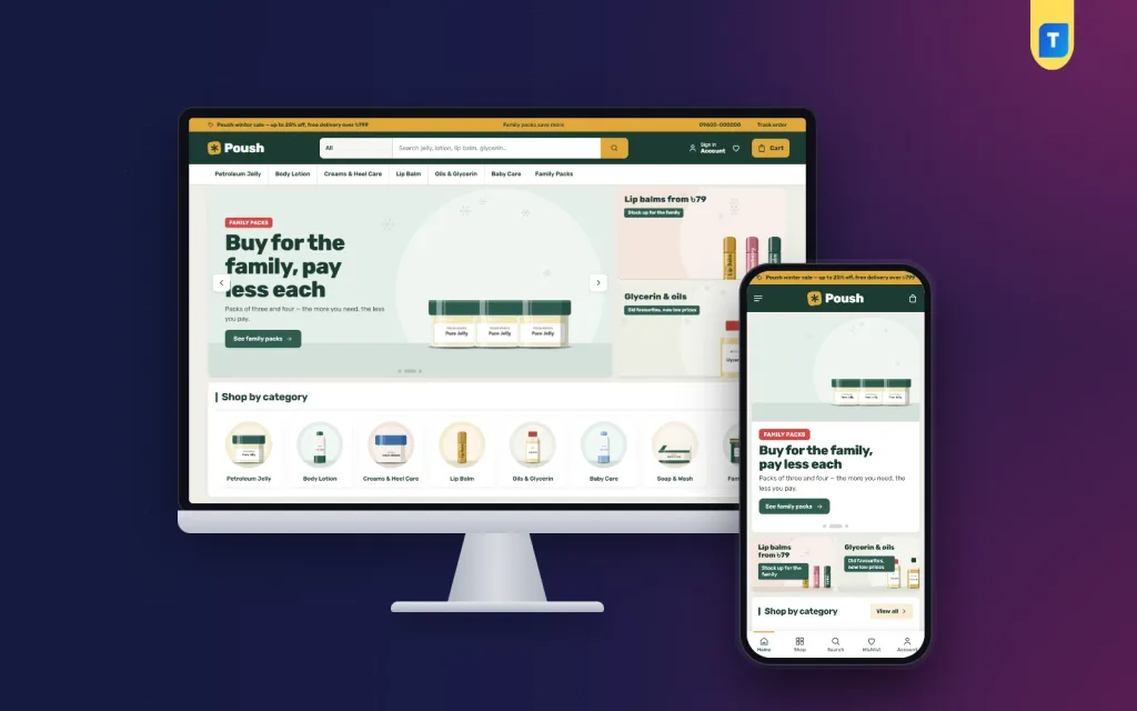Cosmetics Website Template for a Large Beauty and Winter-Care Shop