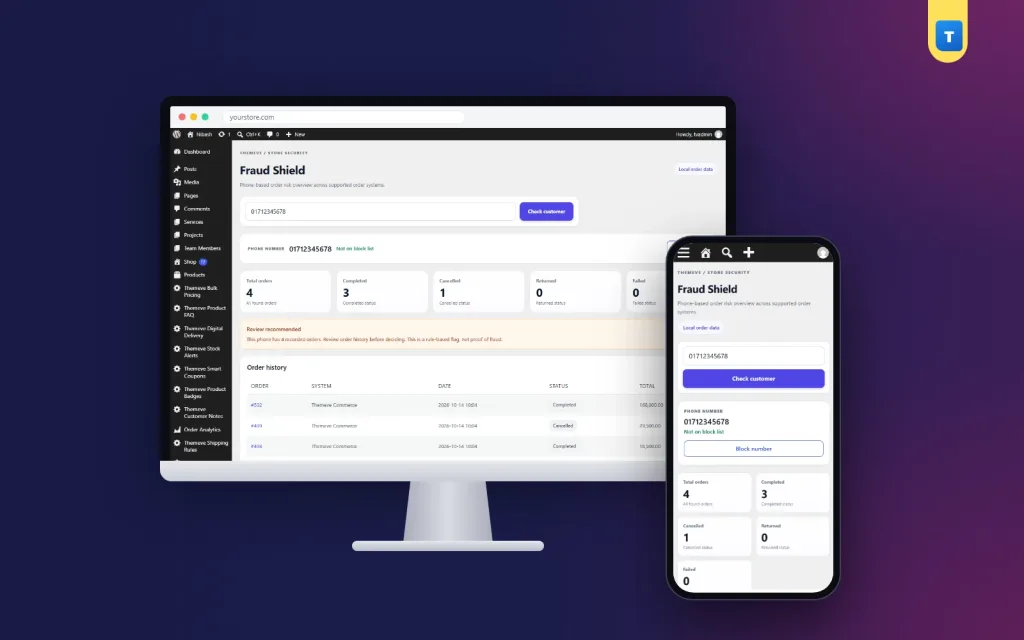 Fraud Shield – Fake Order Protection Plugin WordPress