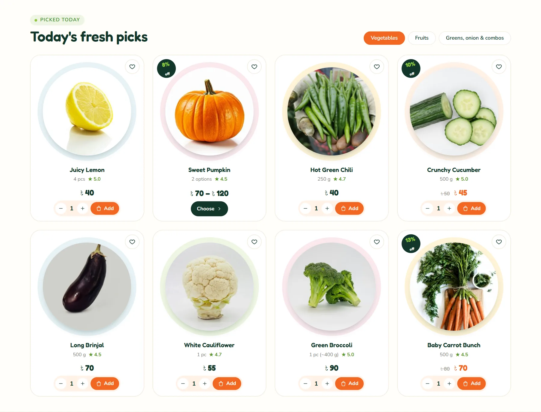 Vegetable business in bangladesh: product section of the Kheti theme homepage