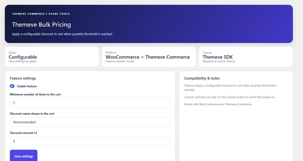 What is a bulk discount β Bulk Pricing settings screen