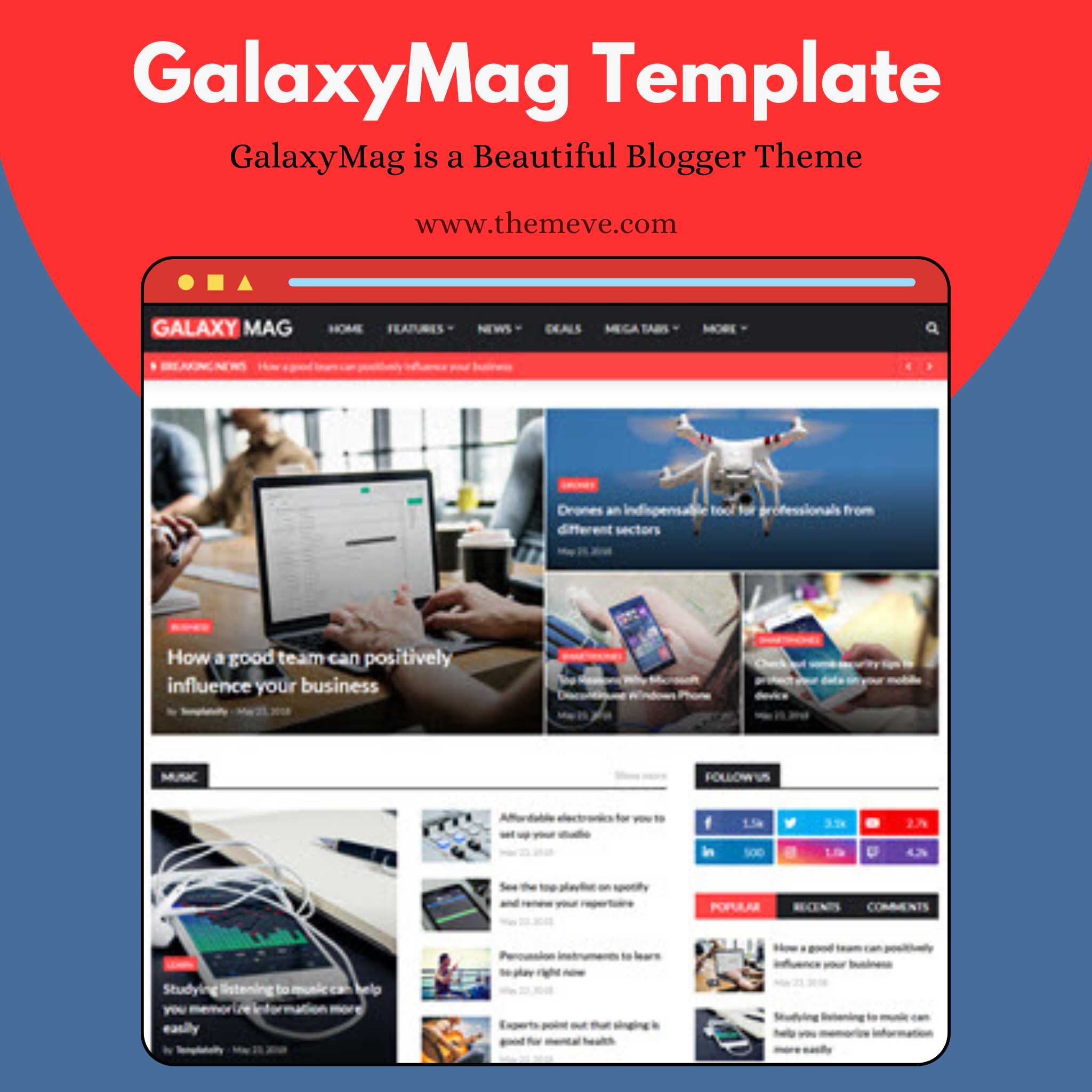 GalaxyMag Blogger Template Full Responsive Design