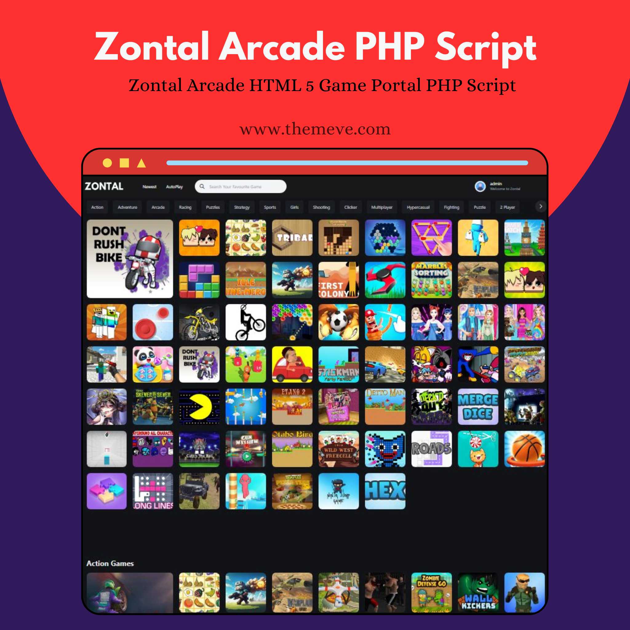 Zontal Arcade HTML 5 Game Portal PHP Script