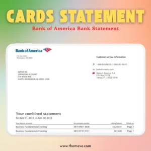 Bank of America Bank Statement