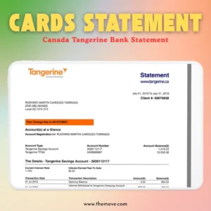 Tangerine Bank Statement