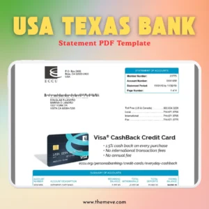 USA Texas Bank Statement PDF