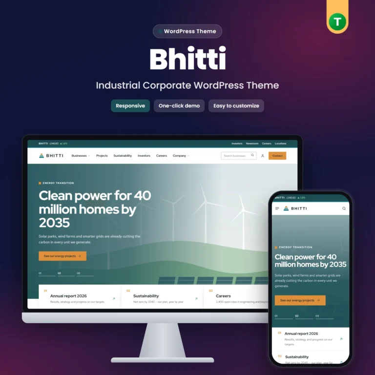 Bhitti – Industrial Corporate WordPress Theme