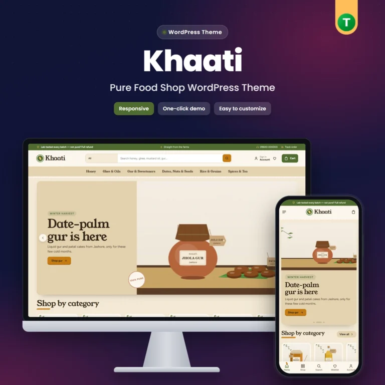 Khaati – Pure Food Shop WordPress Theme