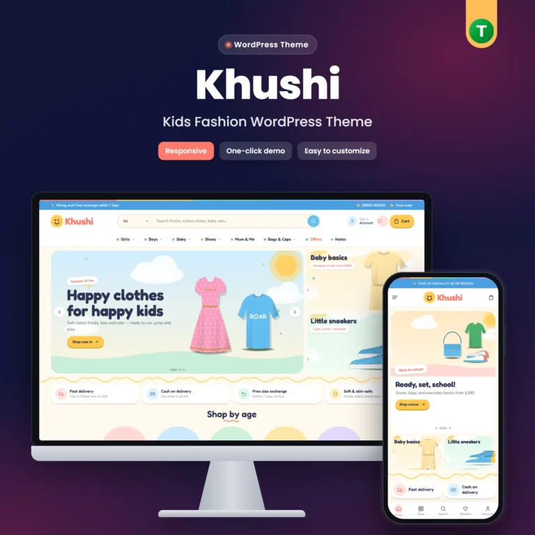 Khushi – Kids Fashion WordPress Theme