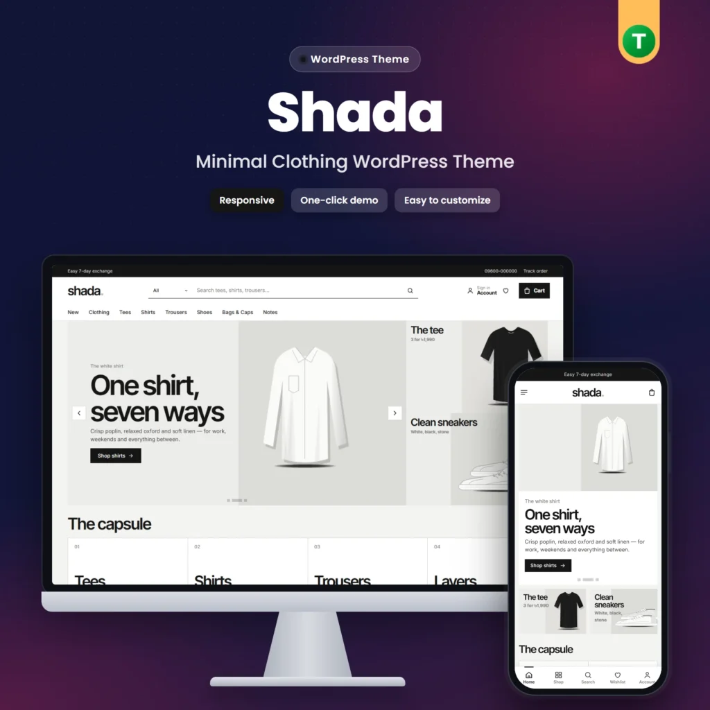 Shada – Minimal Clothing WordPress Theme