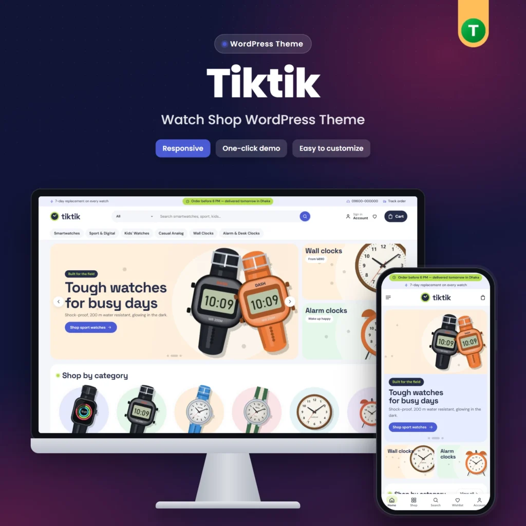 Tiktik – Watch Shop WordPress Theme